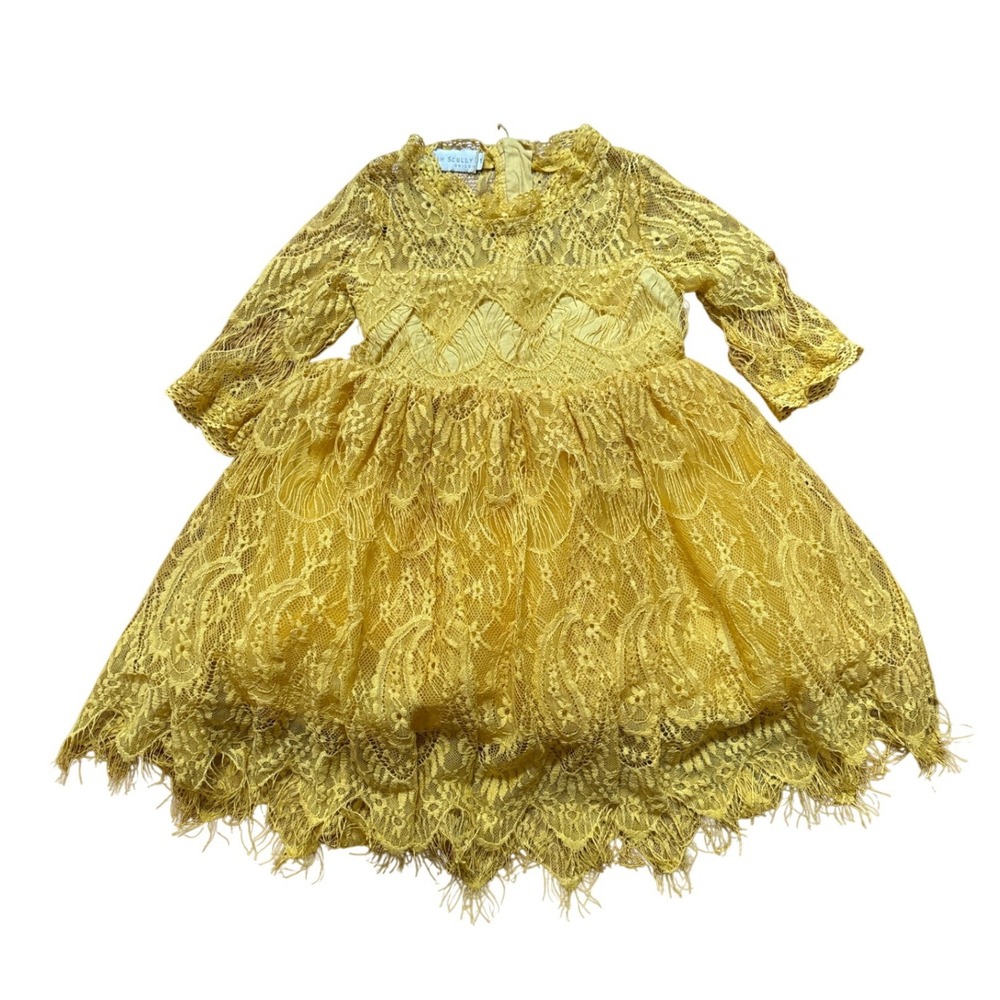 Trish Scully Lace Dress Kids Yellow Excellent‎ Boho Special Occasion SIZE 12M